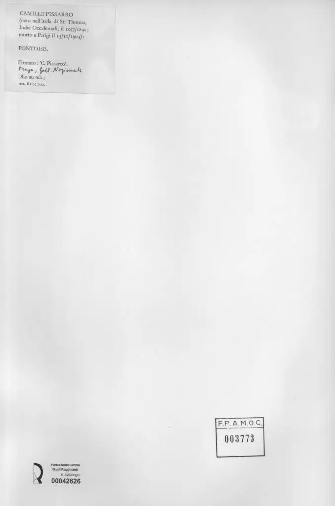 Anonimo , Pissarro, Camille - sec. XIX - Pontoise , retro