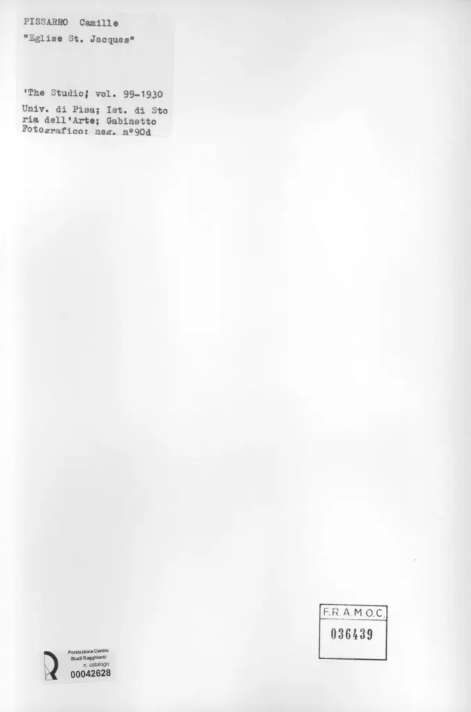 Anonimo , Pissarro, Camille - sec. XIX - Eglise St. Jacques , retro