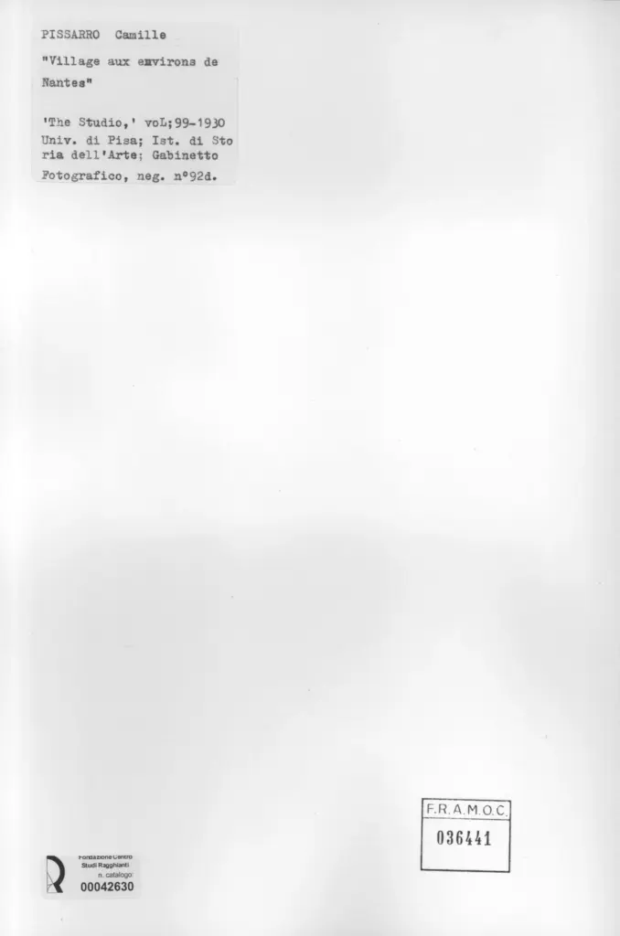 Anonimo , Pissarro, Camille - sec. XIX - Village aux environs de Nantes , retro
