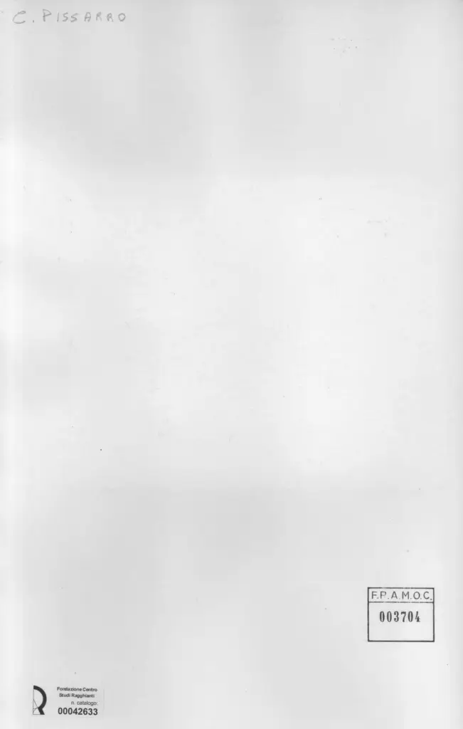 Anonimo , Pissarro, Camille - sec. XIX - Veduta di citt&agrave; con ponte , retro