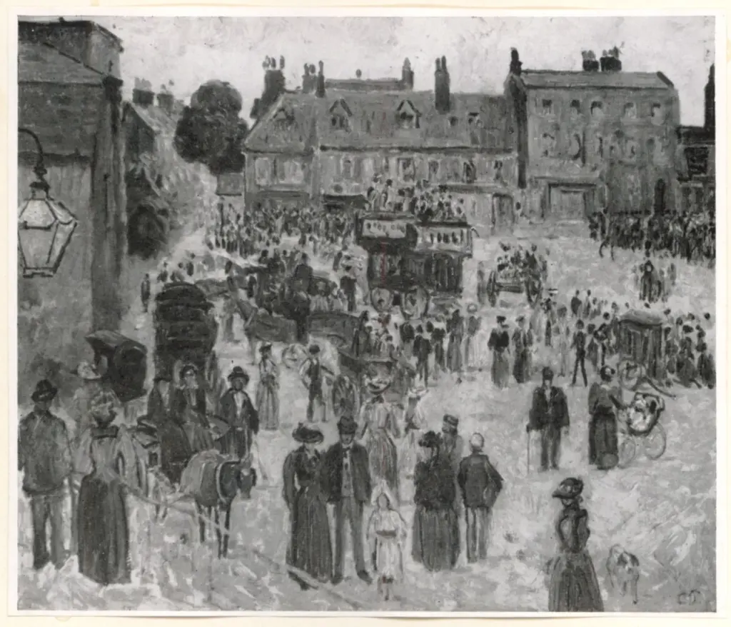 Anonimo , Pissarro, Camille - sec. XIX - Bank Holiday at Kew , fronte