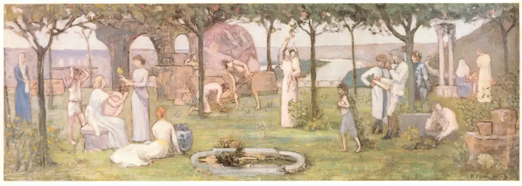 Anonimo , De Chavannes, P. Puvis - sec. XIX - Les Bienfaits de la Paix ou Inter Artes et Naturam , fronte