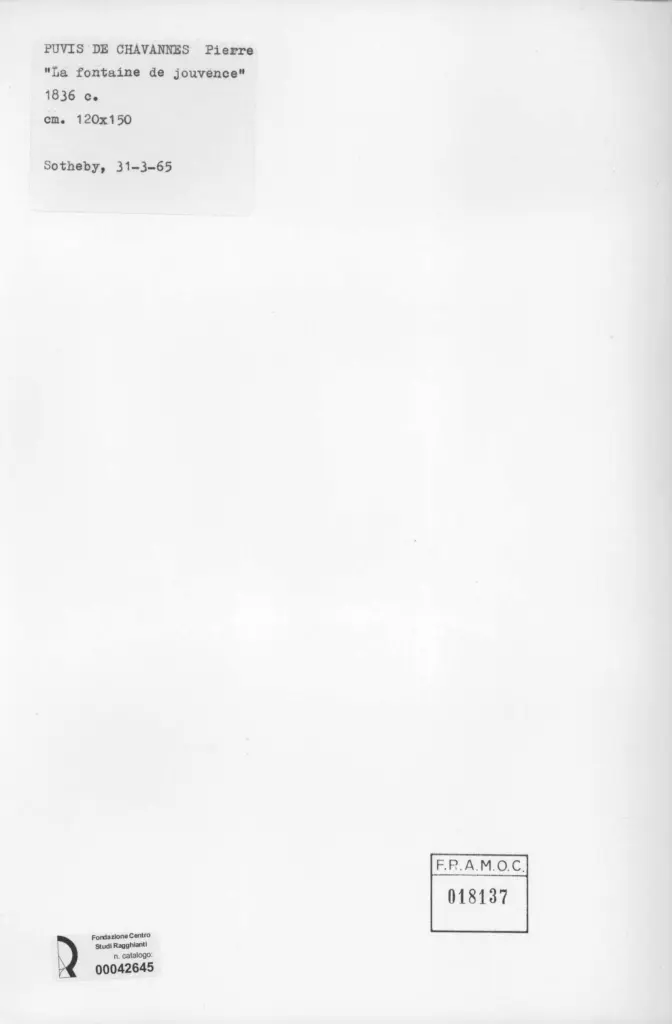 Anonimo , De Chavannes, P. Puvis - sec. XIX - Le Fontaine de Jouvence , retro