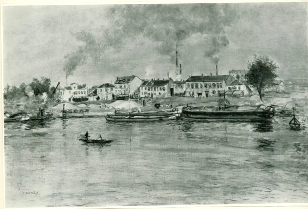 Anonimo , Raffaelli, Jaen Francois - sec. XIX - La Seine à Suresnes , fronte