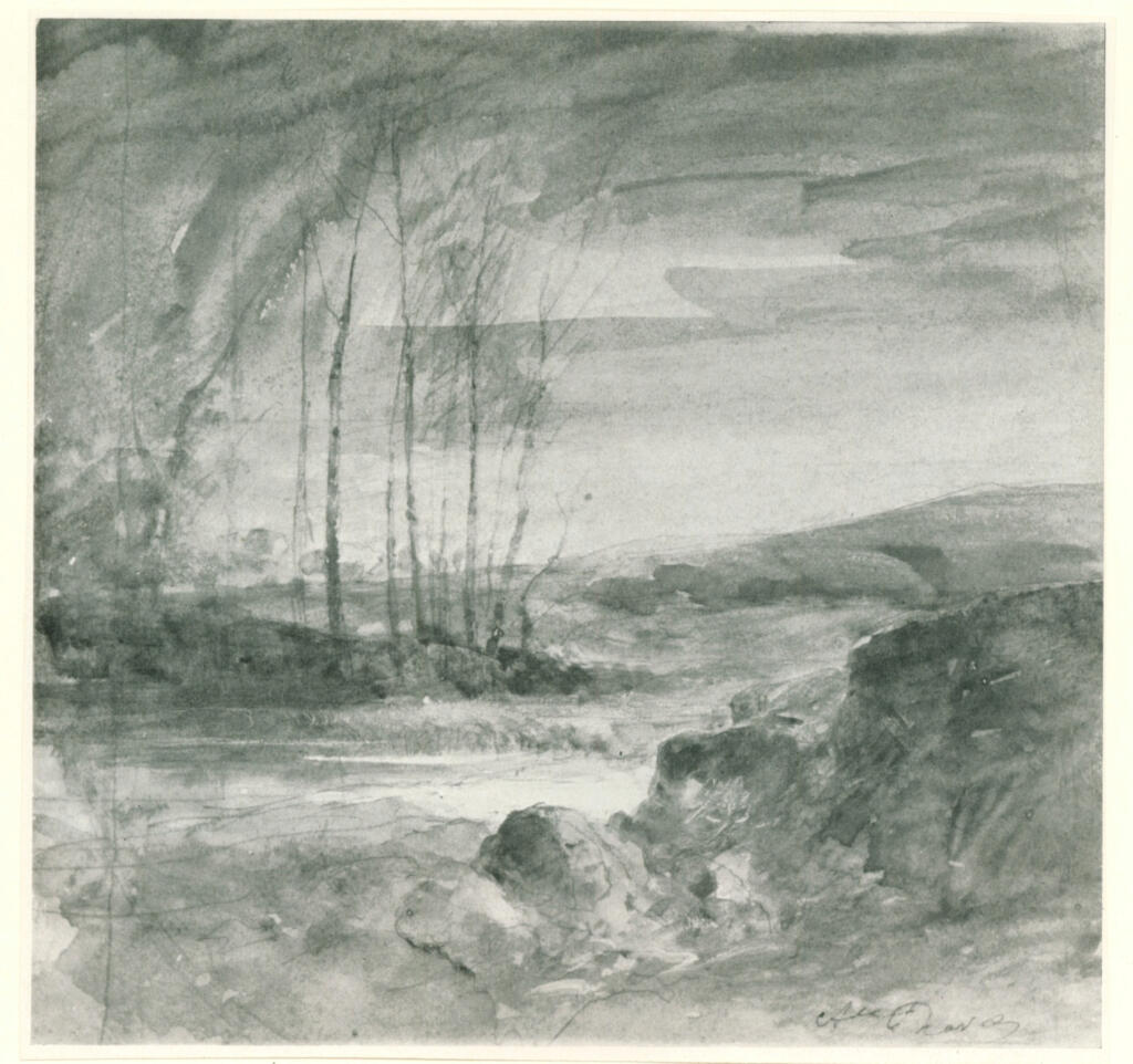 Anonimo , Ravier, Francois Auguste - sec. XIX - Un coin du Lac Morestel (Isère) , fronte