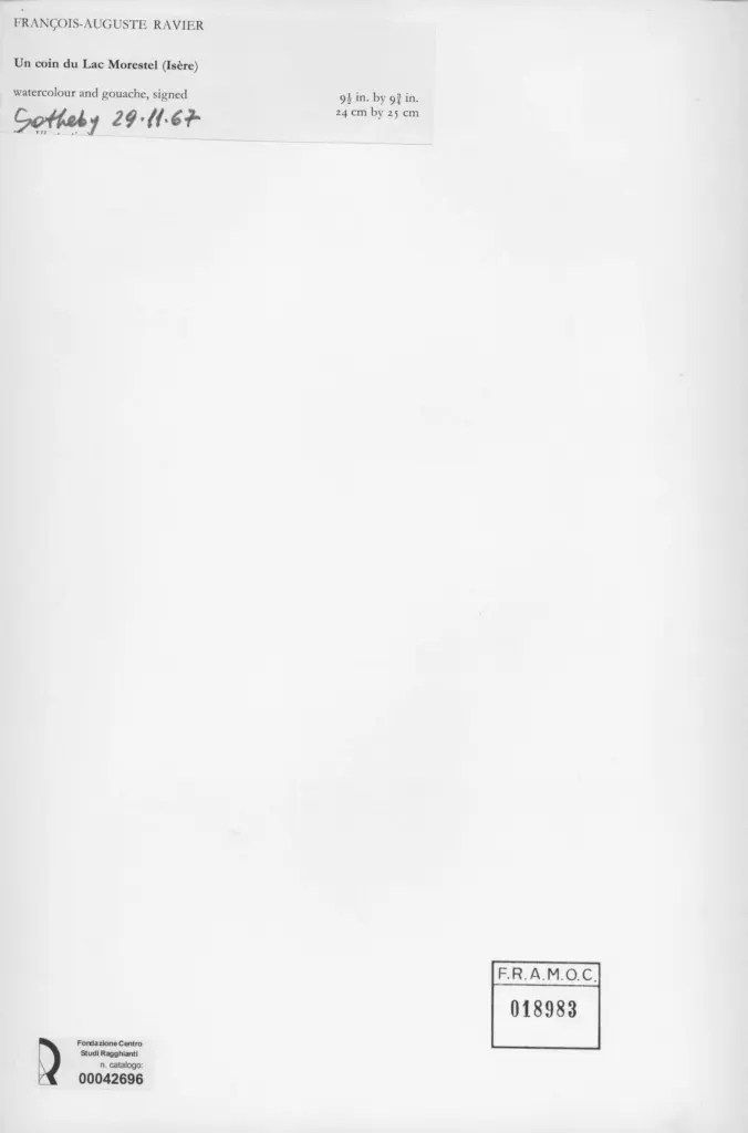 Anonimo , Ravier, Francois Auguste - sec. XIX - Un coin du Lac Morestel (Is&egrave;re) , retro