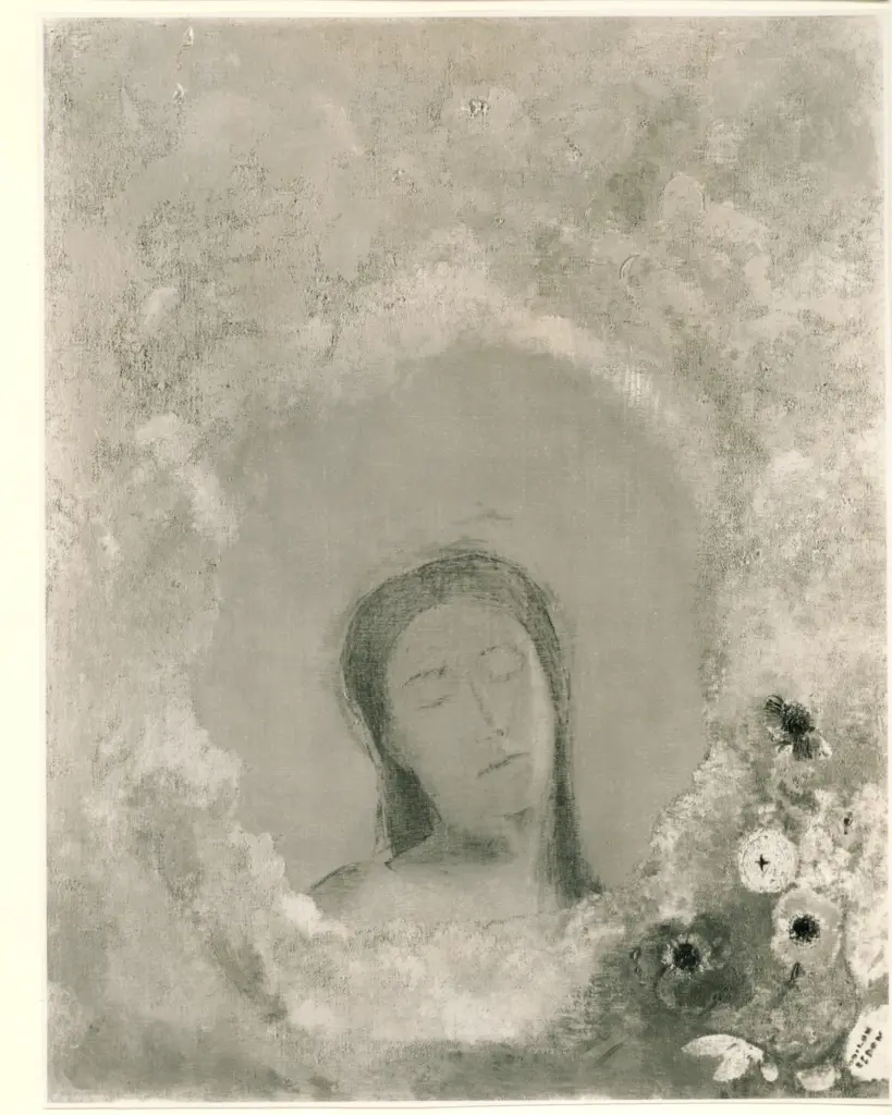Anonimo , Redon, Odilon - sec. XIX - Les yeux clos , fronte