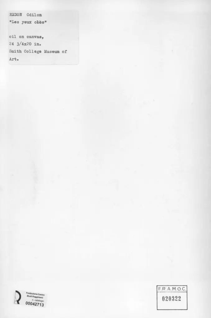 Anonimo , Redon, Odilon - sec. XIX - Les yeux clos , retro