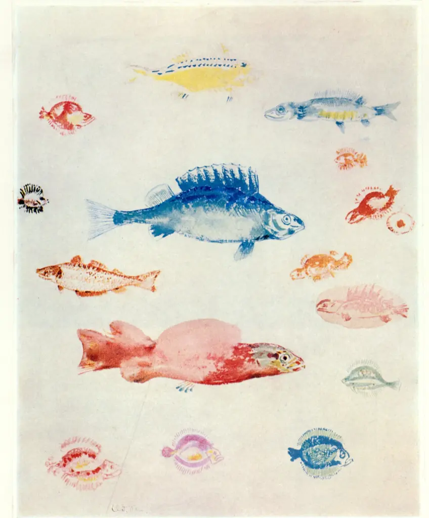 Anonimo , Redon, Odilon - sec. XX - Poissons , fronte