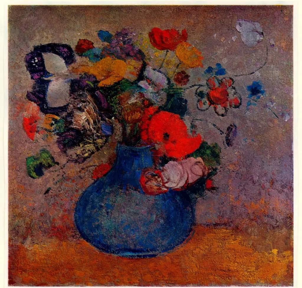 Anonimo , Redon, Odilon - sec. XX - Pavots dans un vase bleu , fronte