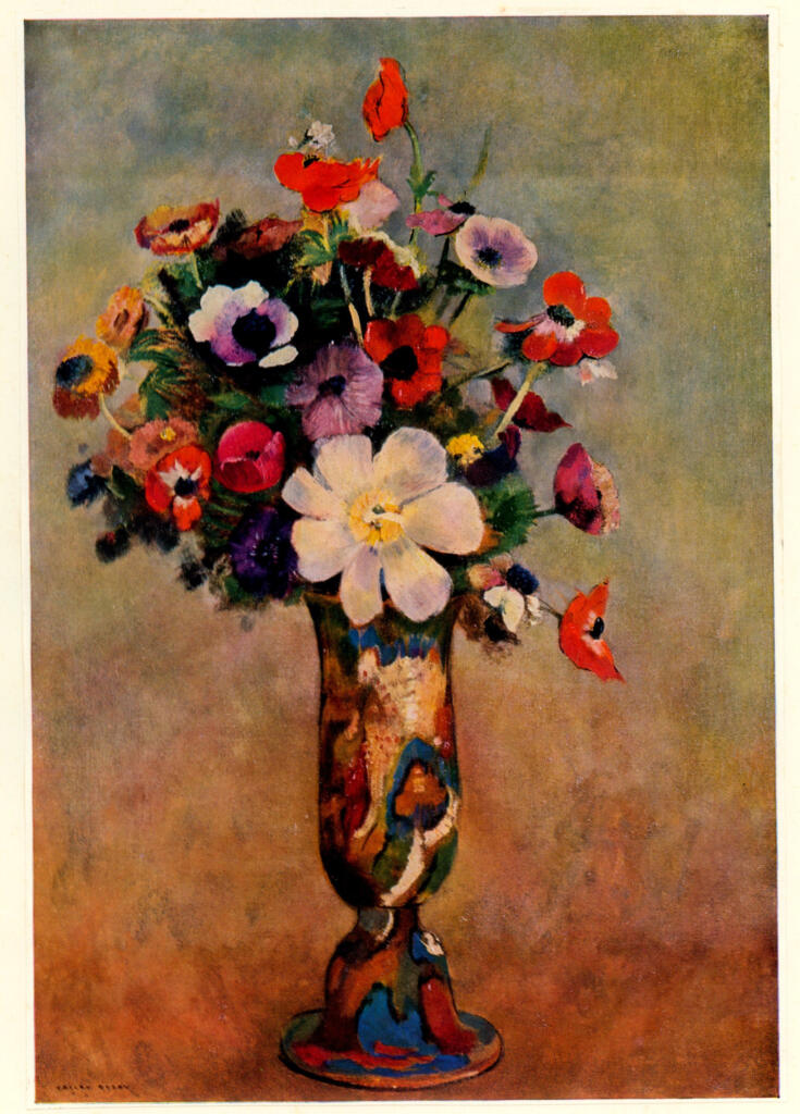 Anonimo , Redon, Odilon - sec. XIX - Vaso con fiori , fronte