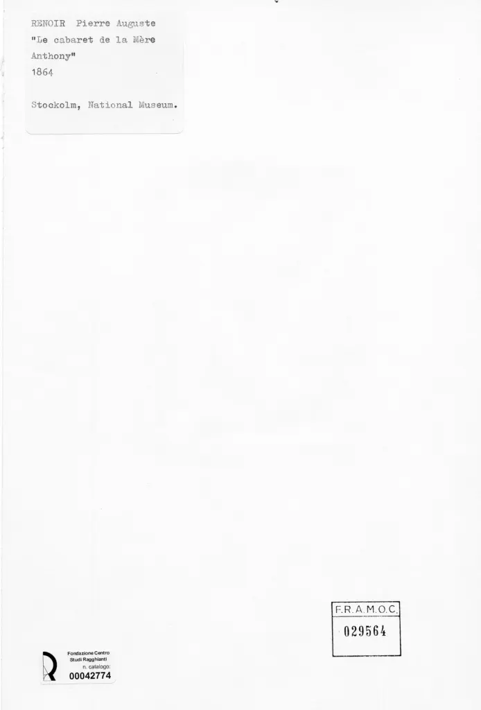 Anonimo , Renoir, Pierre Auguste - sec. XIX - Le cabaret de la M&egrave;re Anthony , retro