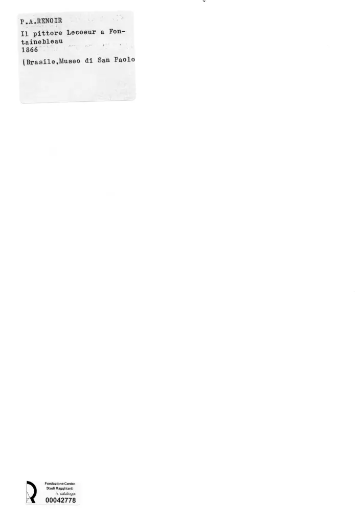 Anonimo , Renoir, Pierre Auguste - sec. XIX - Il pittore Lecoeur a Fontainbleau , retro