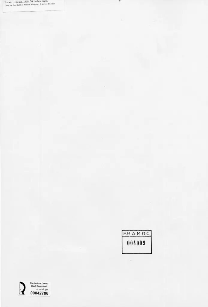 Anonimo , Renoir, Pierre Auguste - sec. XIX - Clown , retro