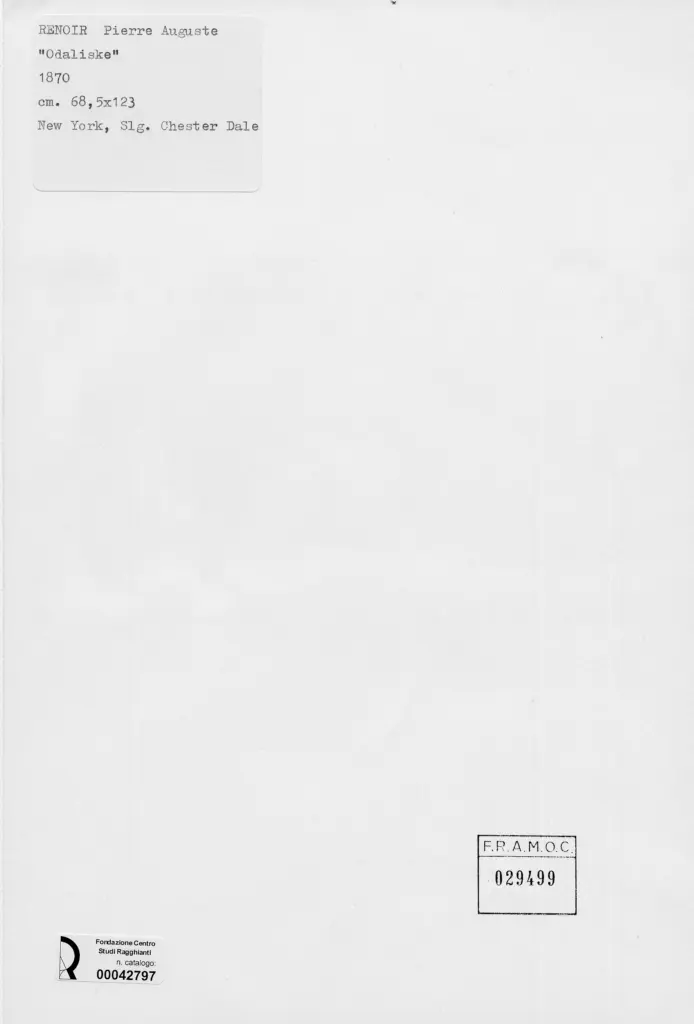 Anonimo , Renoir, Pierre Auguste - sec. XIX - Odalisca , retro