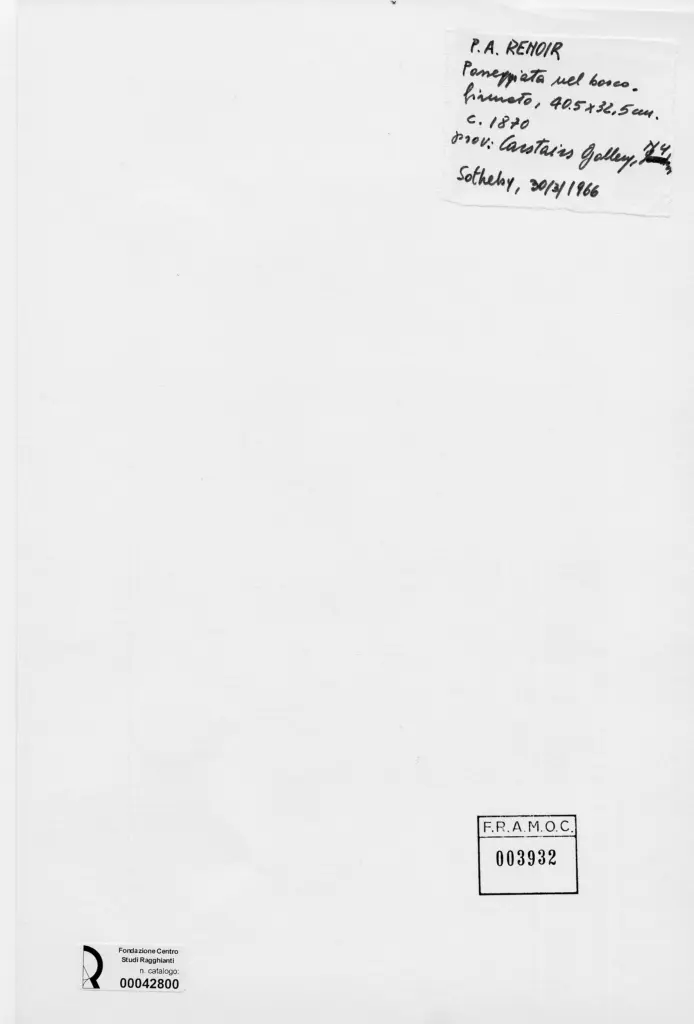 Anonimo , Renoir, Pierre Auguste - sec. XIX - Passeggiata nel bosco , retro