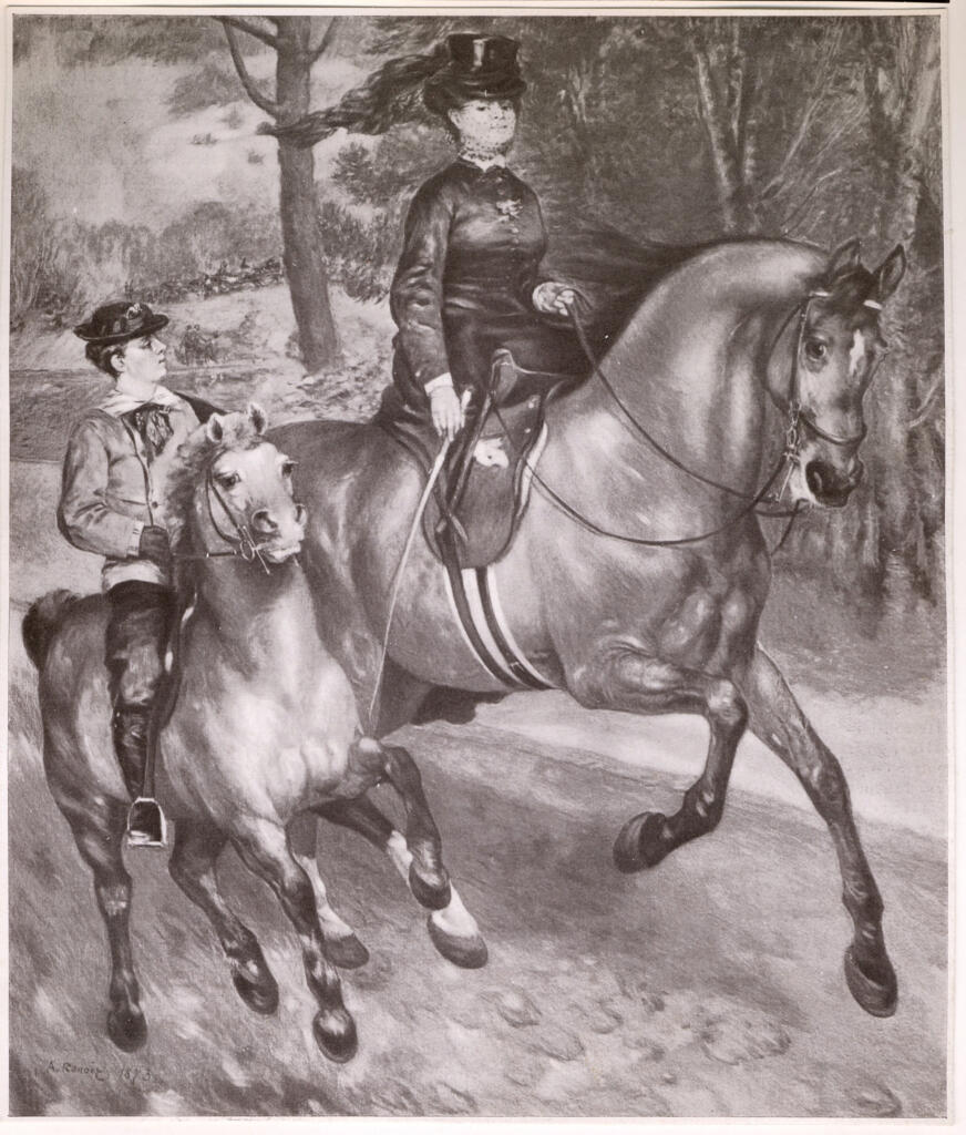 Anonimo , Renoir, Pierre Auguste - sec. XIX - Cavalieri al Bois de Boulogne , fronte