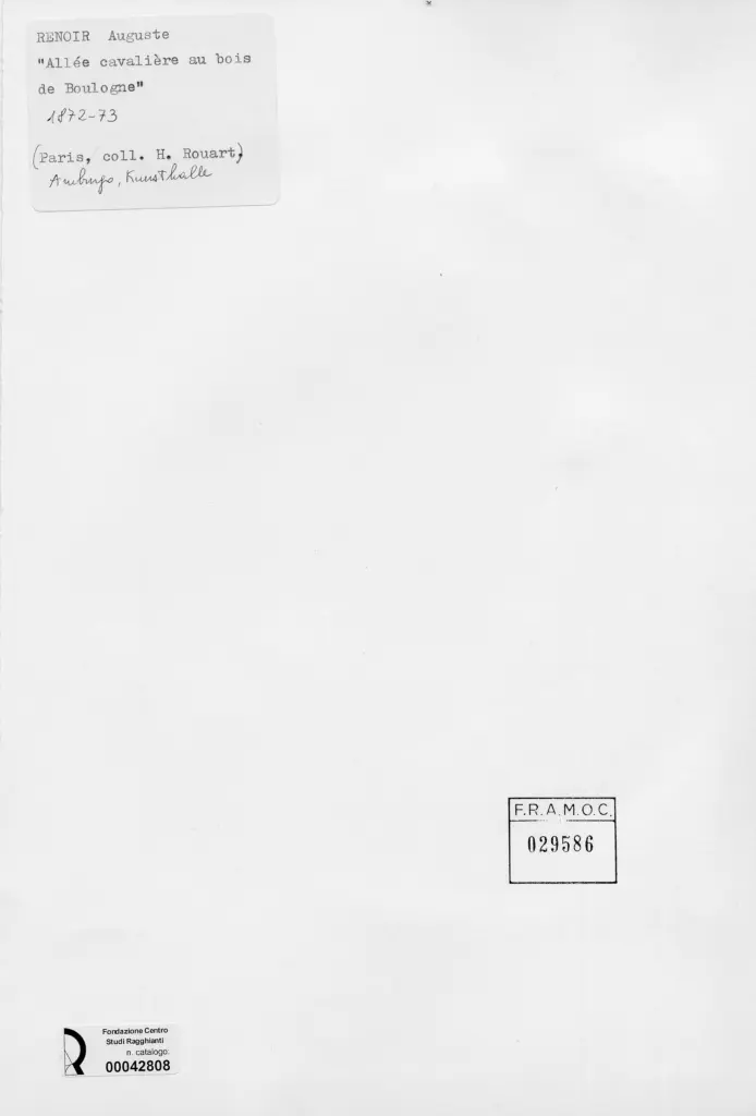 Anonimo , Renoir, Pierre Auguste - sec. XIX - Cavalieri al Bois de Boulogne , retro