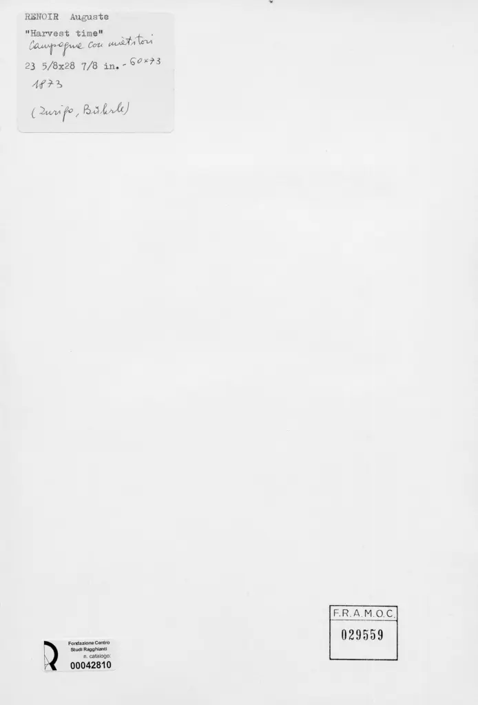 Anonimo , Renoir, Pierre Auguste - sec. XIX - Campagna con mietitori , retro