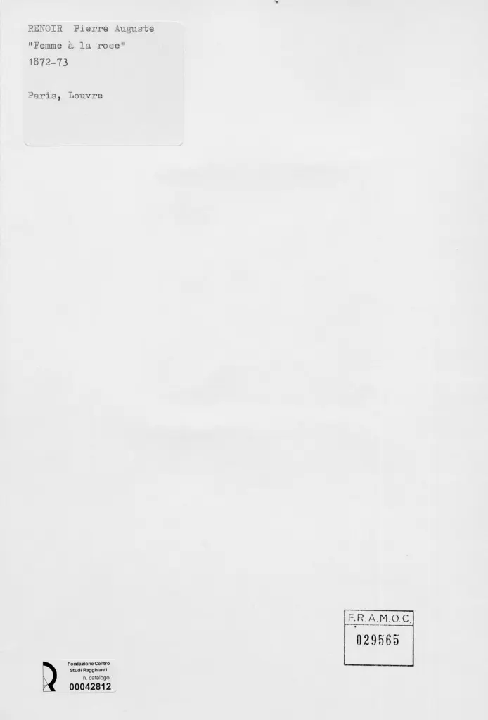 Anonimo , Renoir, Pierre Auguste - sec. XIX - Femme &agrave; la rose , retro