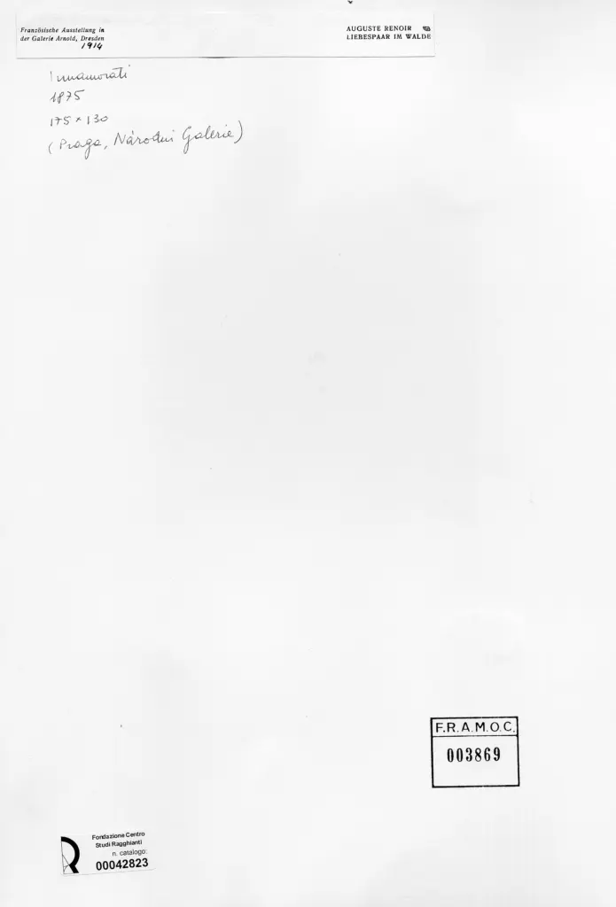 Anonimo , Renoir, Pierre Auguste - sec. XIX - Innamorati , retro