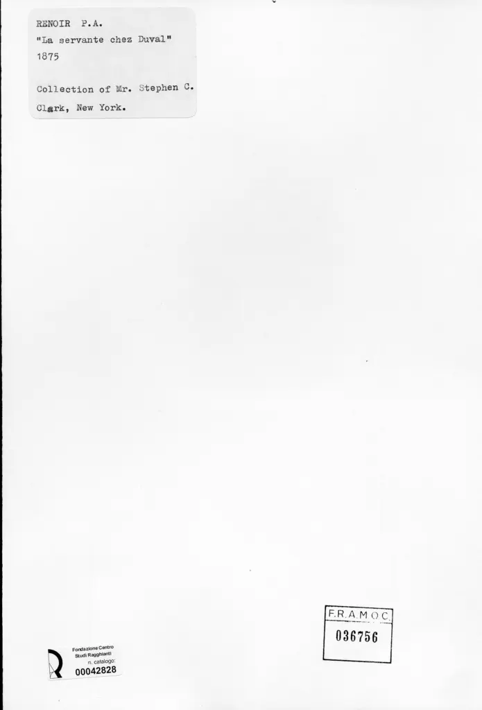 Anonimo , Renoir, Pierre Auguste - sec. XIX - La servante chez Duval , retro