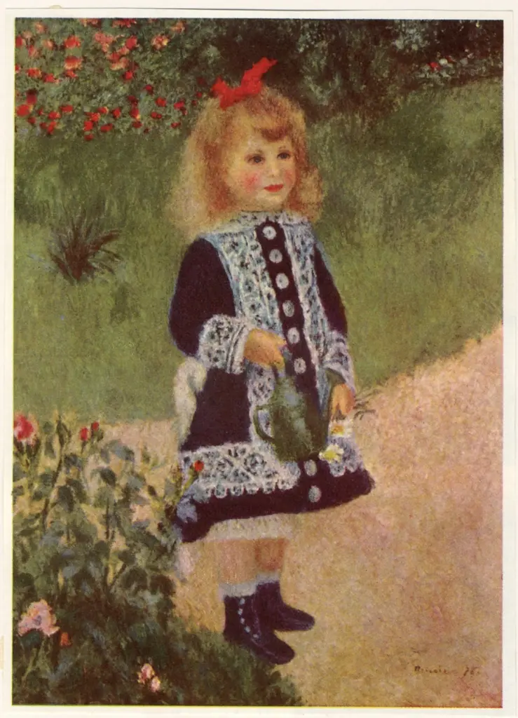 Anonimo , Renoir, Pierre Auguste - sec. XIX - Bambina con annaffiatoio , fronte