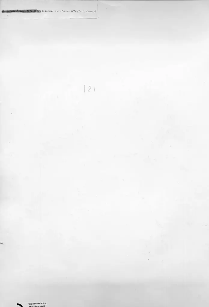 Anonimo , Renoir, Pierre Auguste - sec. XIX - Donna nel sole , retro