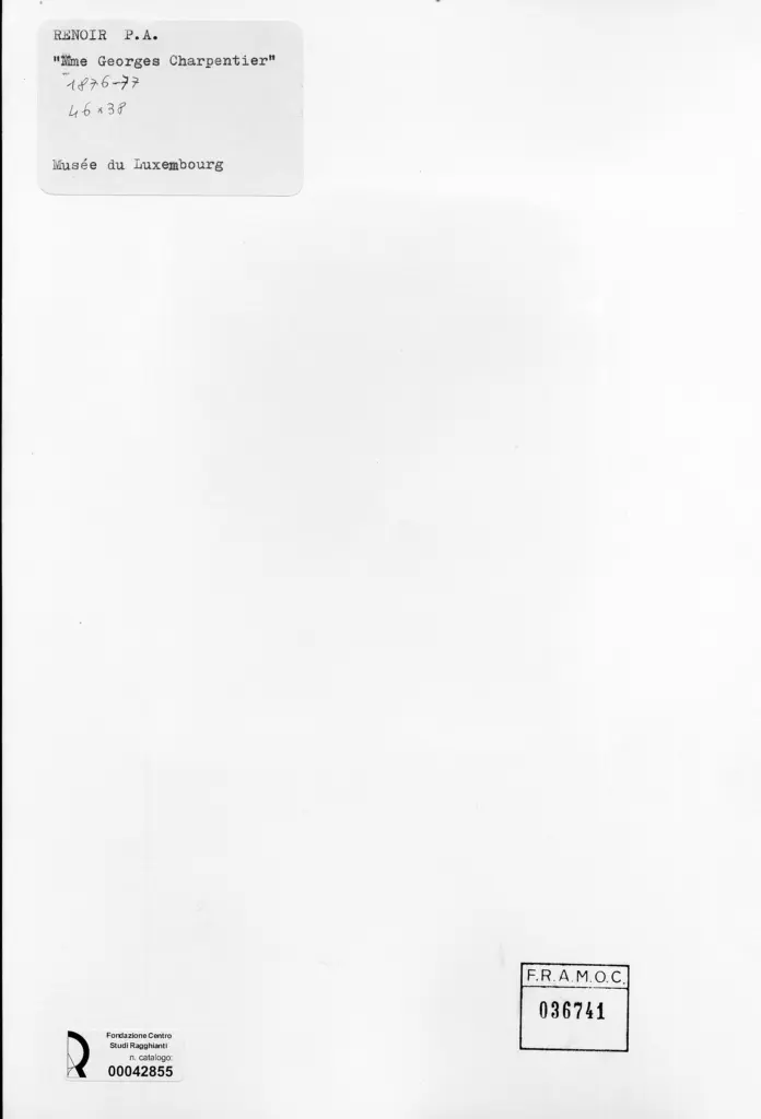 Anonimo , Renoir, Pierre Auguste - sec. XIX - M.me Georges Charpentier , retro