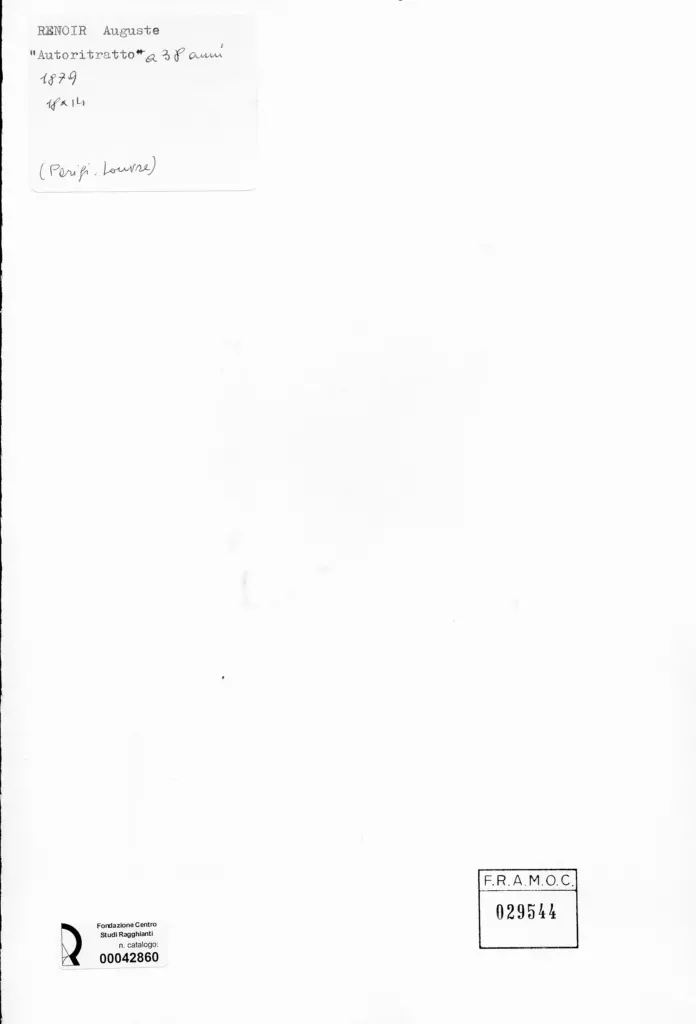 Anonimo , Renoir, Pierre Auguste - sec. XIX - Autoritratto a 38 anni , retro