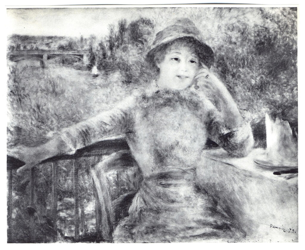 Anonimo , Renoir, Pierre Auguste - sec. XIX - Donna seduta all'aperto (Alla Grenouillère) , fronte