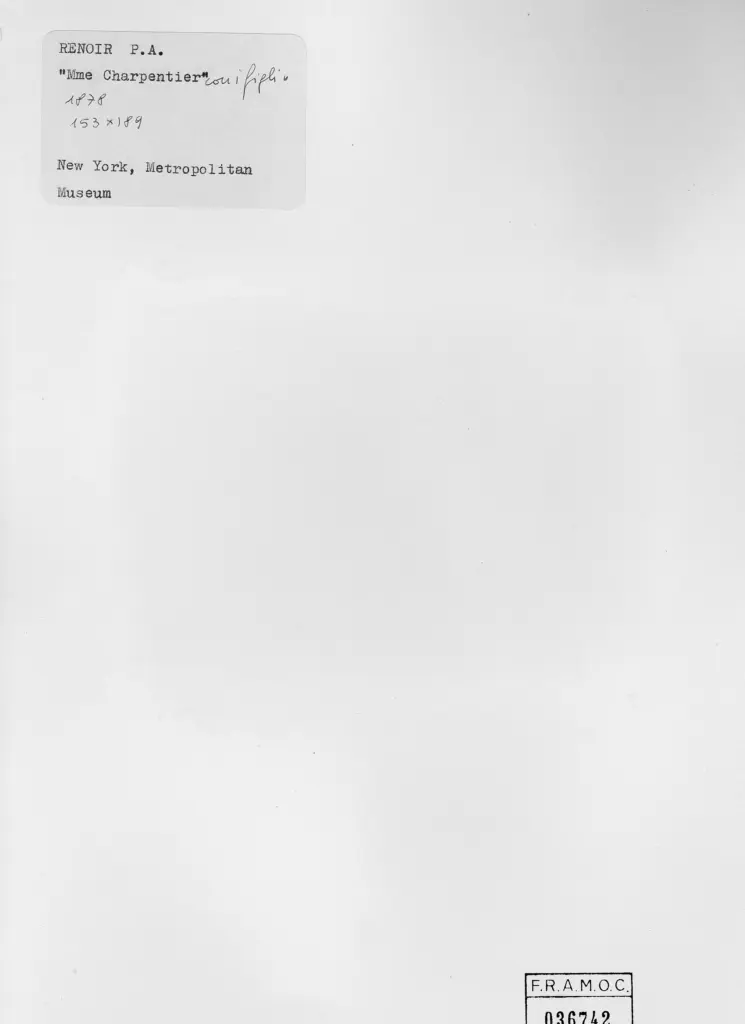 Anonimo , Renoir, Pierre Auguste - sec. XIX - Mme Charpentier con i figli , retro