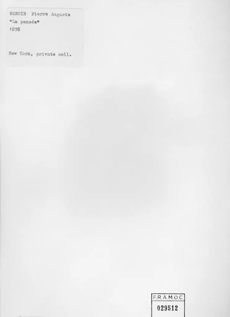 Anonimo , Renoir, Pierre Auguste - sec. XIX - Donna pensosa , retro