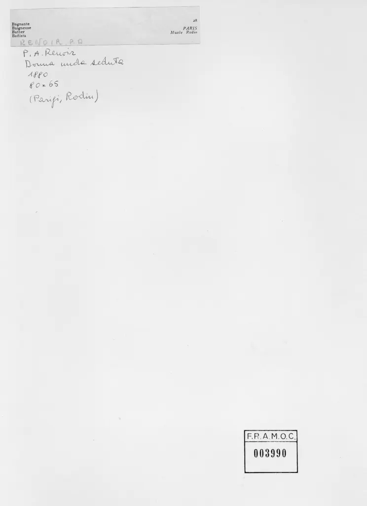 Anonimo , Renoir, Pierre Auguste - sec. XIX - Bagnante , retro