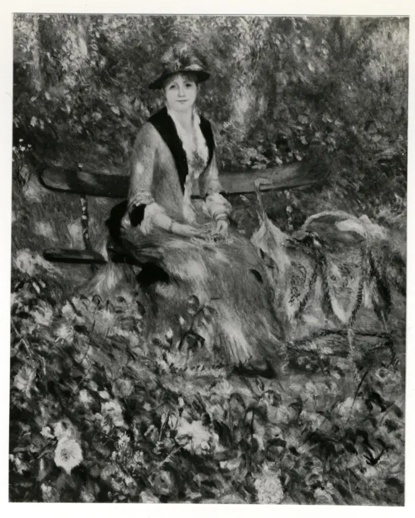 Anonimo , Renoir, Pierre Auguste - sec. XIX - Fra le rose (La Signora Cmatitason in giardino) , fronte