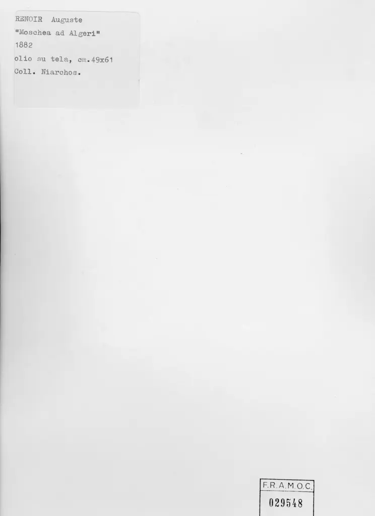Anonimo , Renoir, Pierre Auguste - sec. XIX - La Moschea ad Algeri , retro