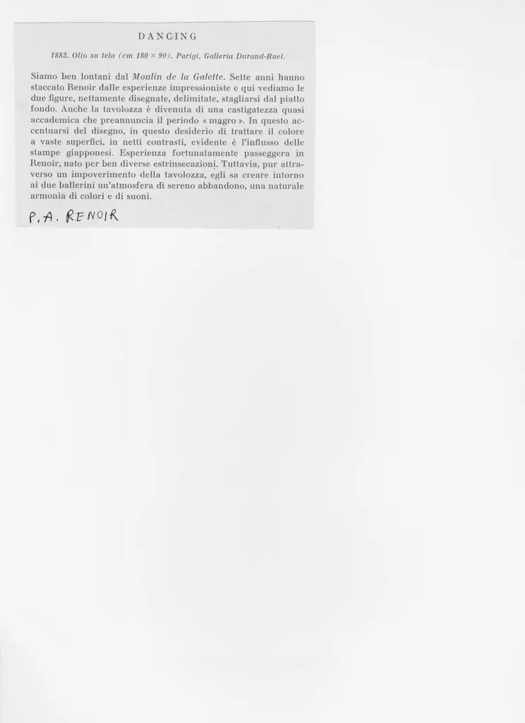 Anonimo , Renoir, Pierre Auguste - sec. XIX - Dancing , retro