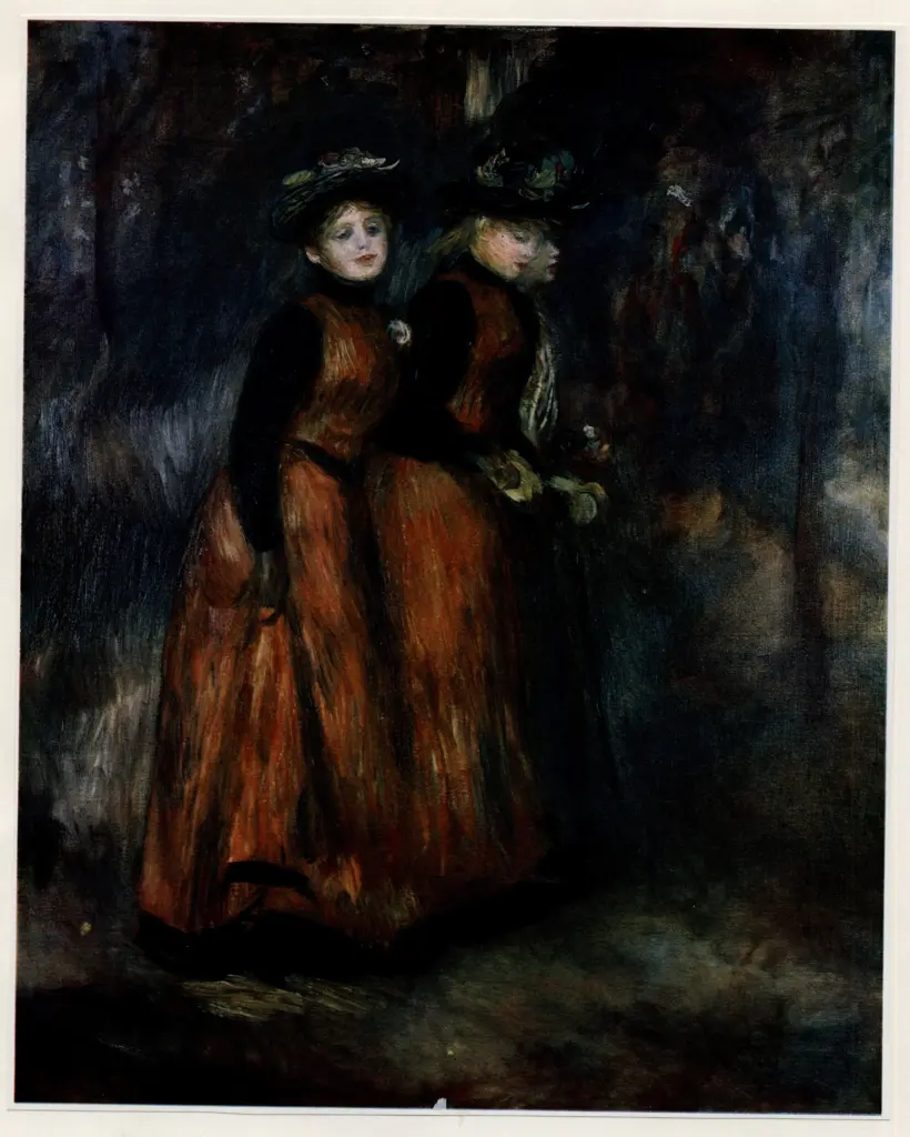 Anonimo , Renoir, Pierre Auguste - sec. XIX - Tre giovani donne a passeggio , fronte