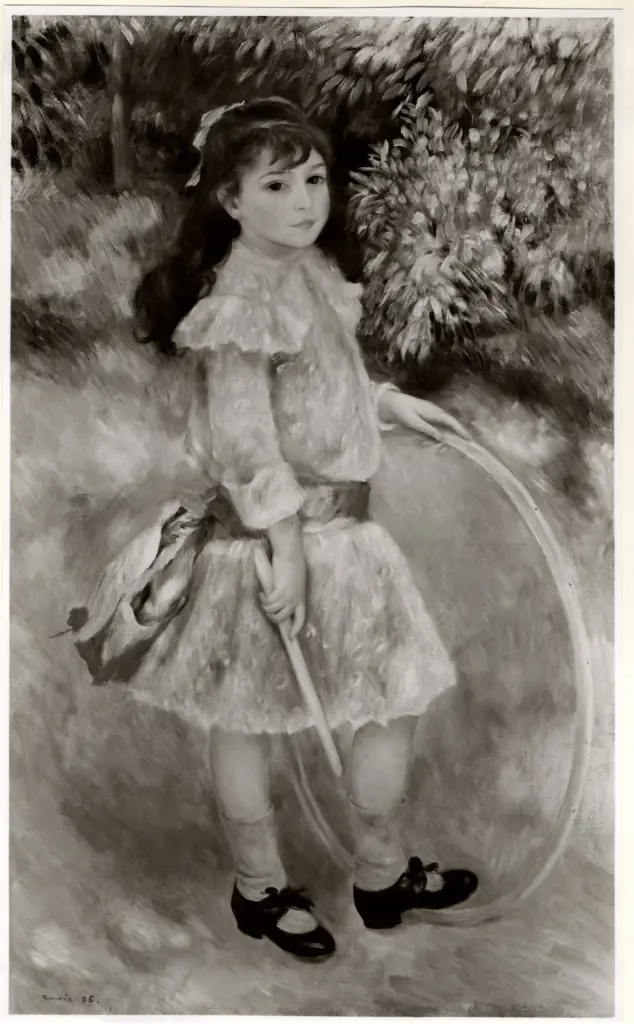 Anonimo , Renoir, Pierre Auguste - sec. XIX - Bambina con hula hoop , fronte