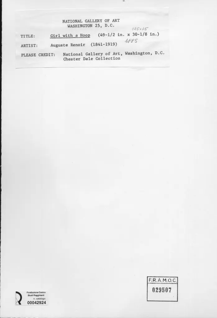 Anonimo , Renoir, Pierre Auguste - sec. XIX - Bambina con hula hoop , retro