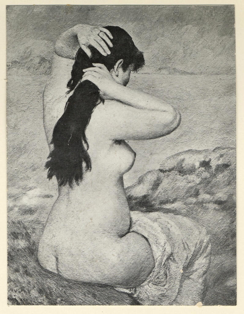 Anonimo , Renoir, Pierre Auguste - sec. XIX - Bagnante che si pettina in riva al mare , fronte