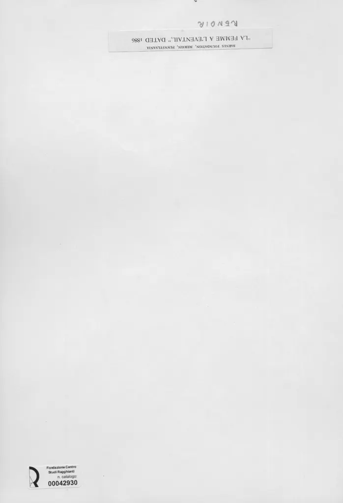 Anonimo , Renoir, Pierre Auguste - sec. XIX - Donna con ventaglio , retro