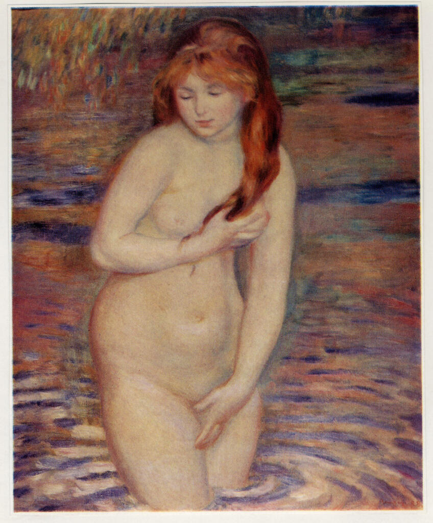 Anonimo , Renoir, Pierre Auguste - sec. XIX - Bagnante in piedi nell'acqua , fronte
