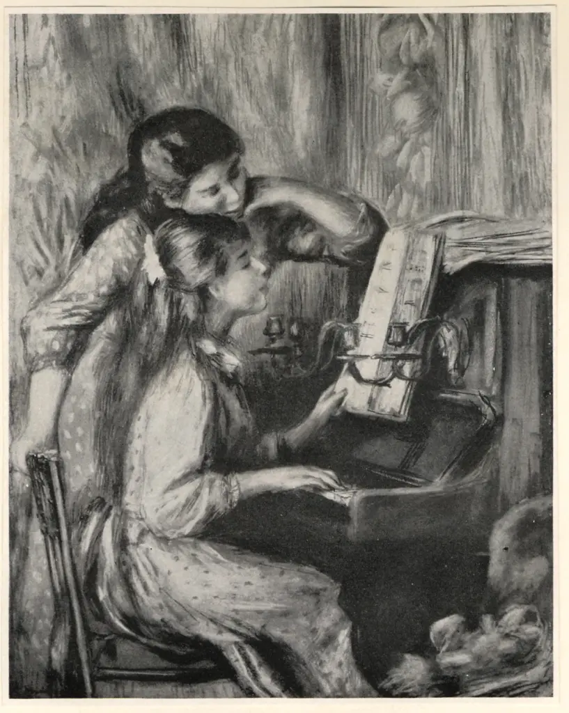 Anonimo , Renoir, Pierre Auguste - sec. XIX - Giovani donne al piano , fronte