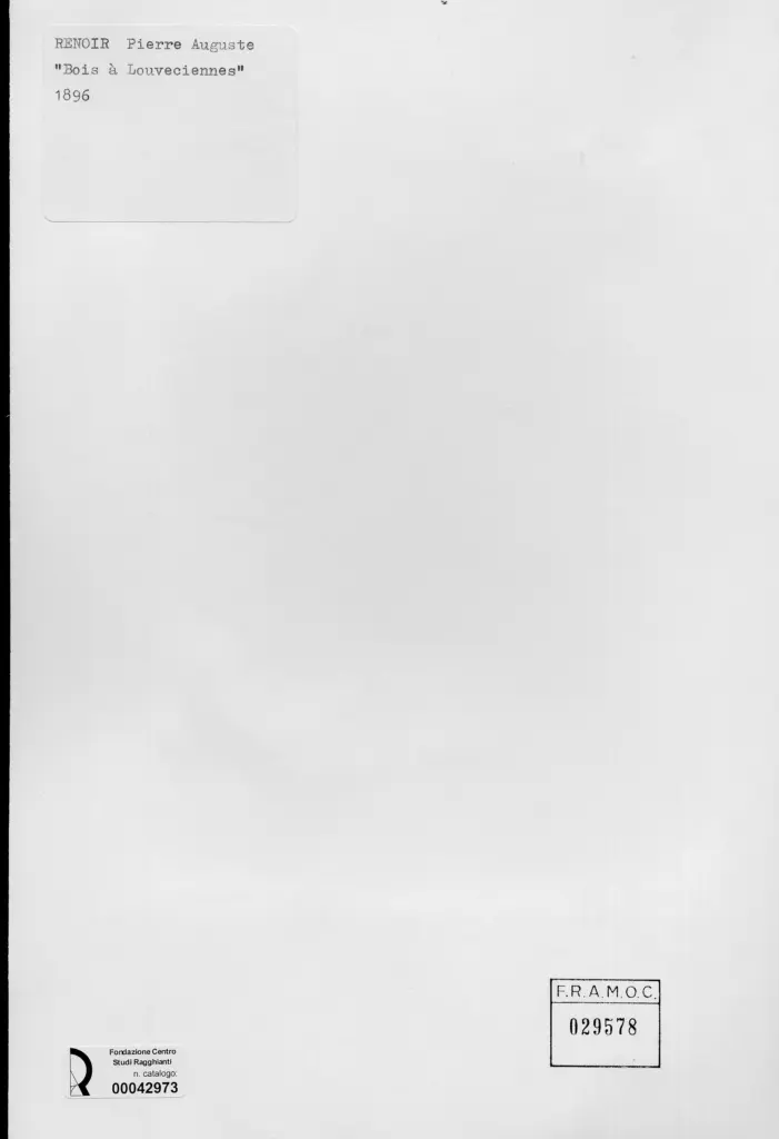 Anonimo , Renoir, Pierre Auguste - sec. XIX - Bois &agrave; Louvenciennes , retro