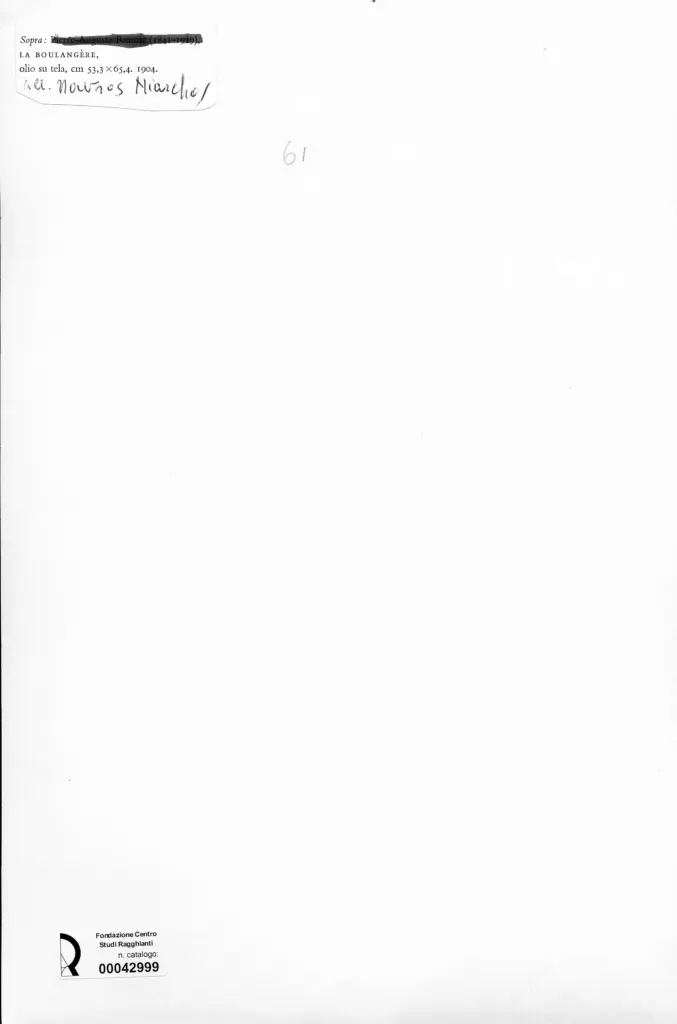 Anonimo , Renoir, Pierre Auguste - sec. XX - La Boulang&egrave;re , retro