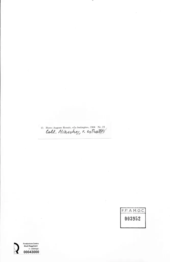 Anonimo , Renoir, Pierre Auguste - sec. XX - La Boulangère , retro