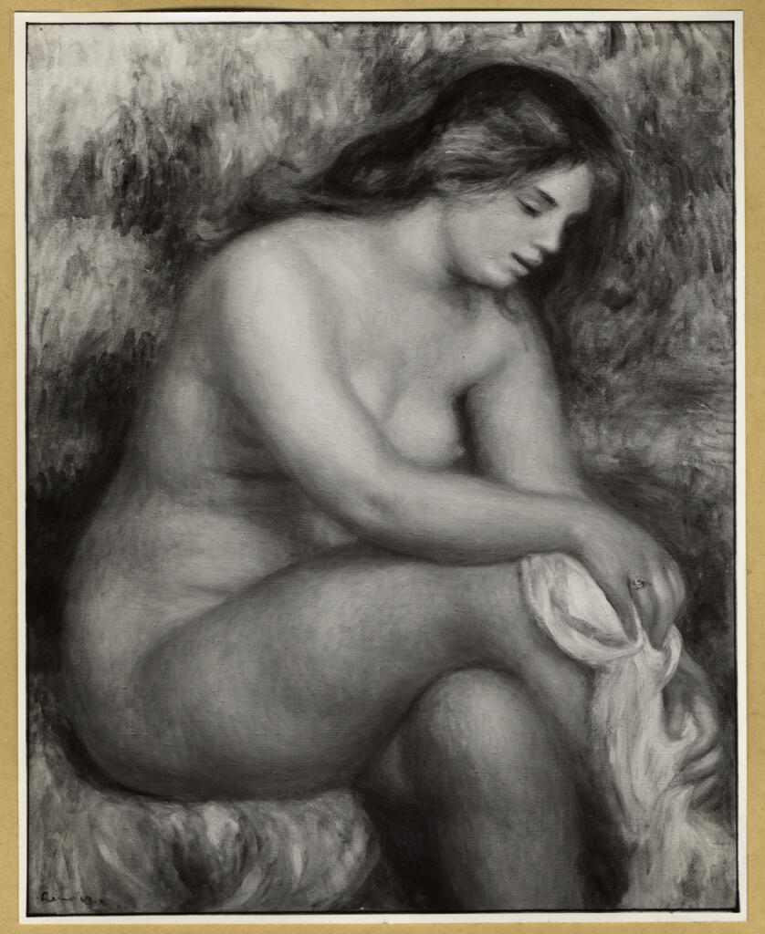 Anonimo , Renoir, Pierre Auguste - sec. XX - Donna che si asciuga le gambe , fronte