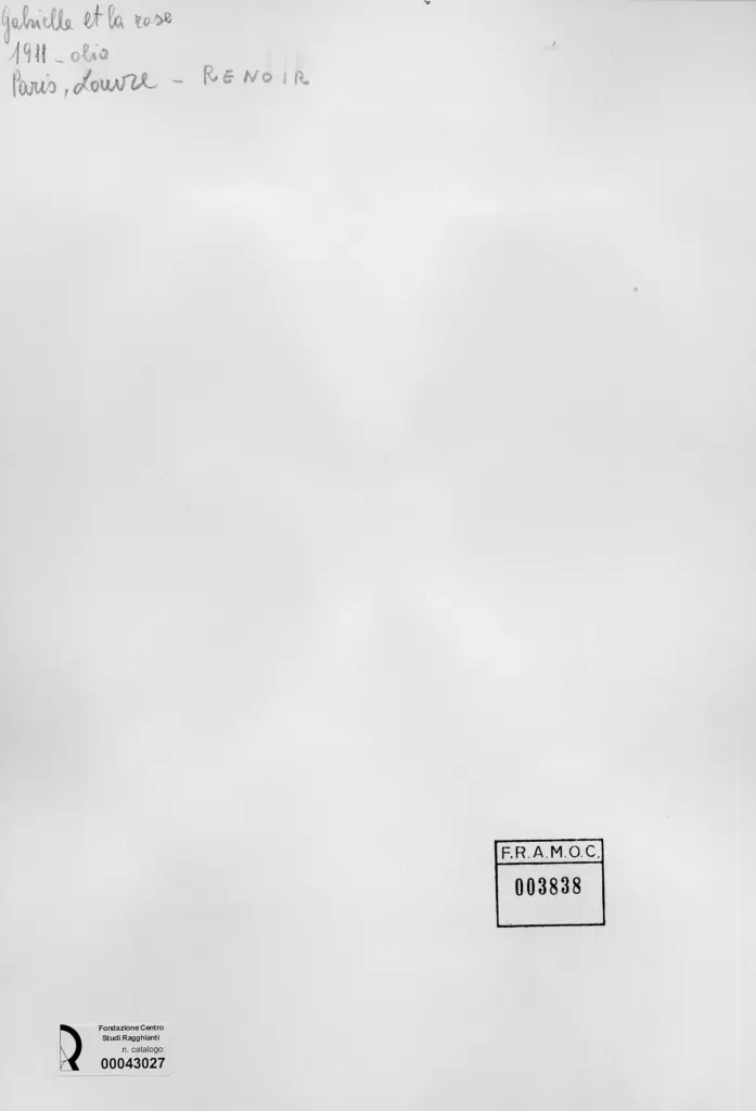 Anonimo , Renoir, Pierre Auguste - sec. XX - Gabrielle con la rosa , retro