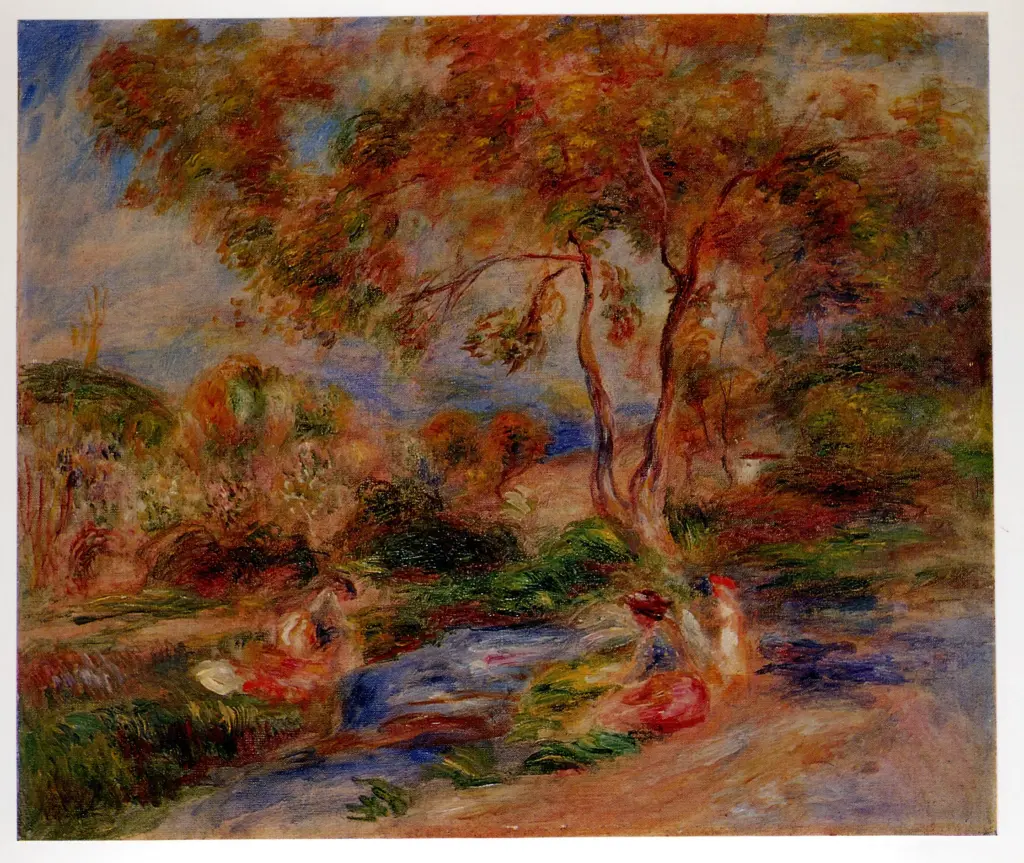 Anonimo , Renoir, Pierre Auguste - sec. XX - Les Laveuses au B&eacute;al, Cagnes , fronte